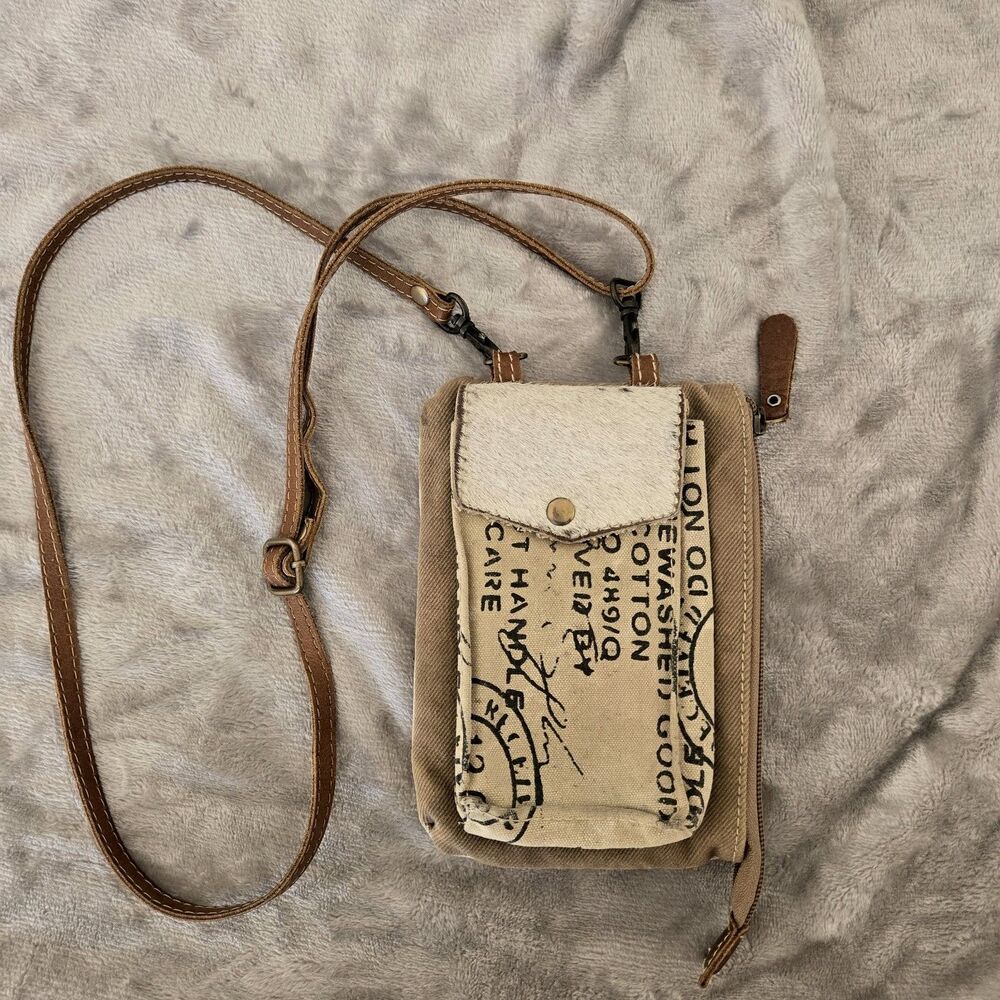 Myra Bag Stamp Pocket Pouch Women's Handbag Purse western cowboy cow hide